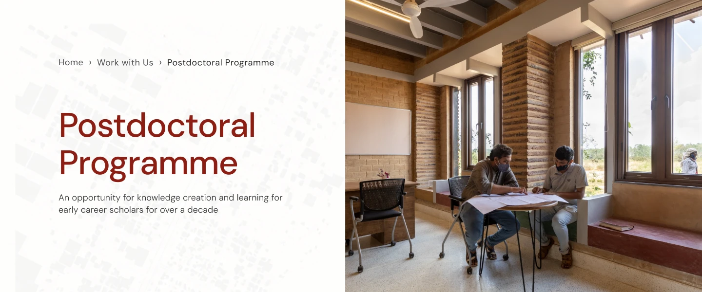 Original Postdoctoral Programme hero with map-backed text and a photograph of two people working together.