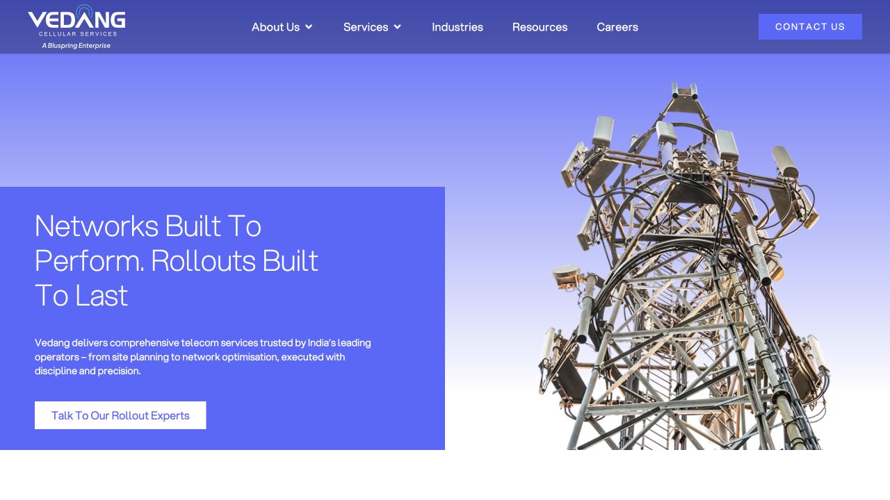 Live service-page excerpt: the violet visual language carried into telecom content.